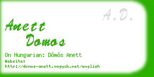 anett domos business card
