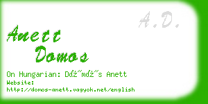 anett domos business card